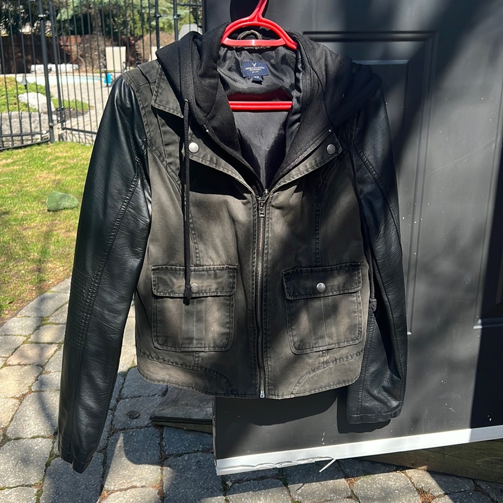 American Eagle Leather / Hoodie Jacket